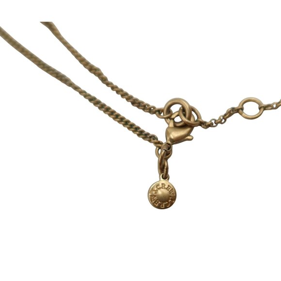 J CREW Rectangular Glass & Gold Tone Statement Necklace Elegant Classic Preppy - Picture 6 of 8